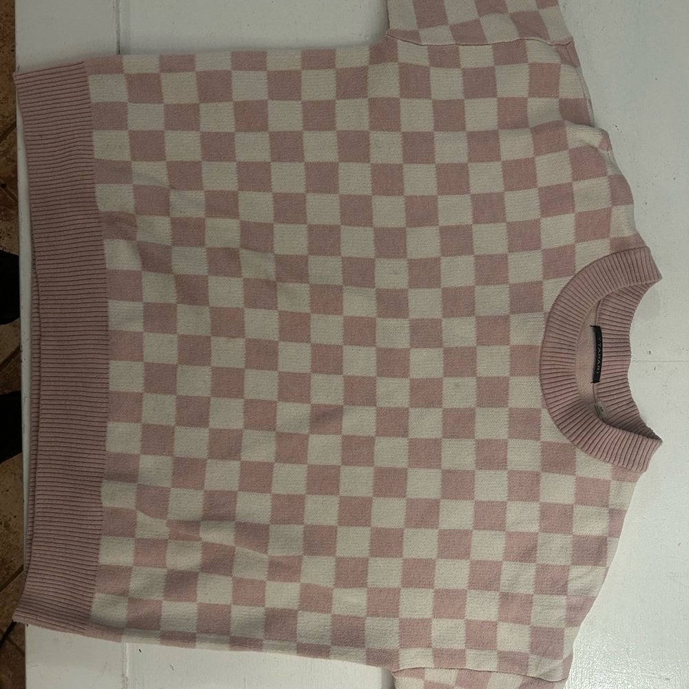 T Tahari Blush and Cream Knit Top